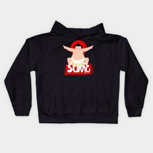 Sumo Showdown: Cartoon Sumo Wrestler Kids Hoodie